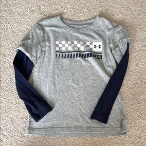 Under Armour Kids Gray and Black Long Sleeve Shirt